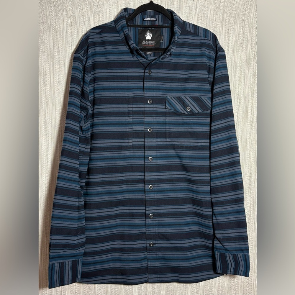 Men's Blue Striped Casual Button Down Shirt